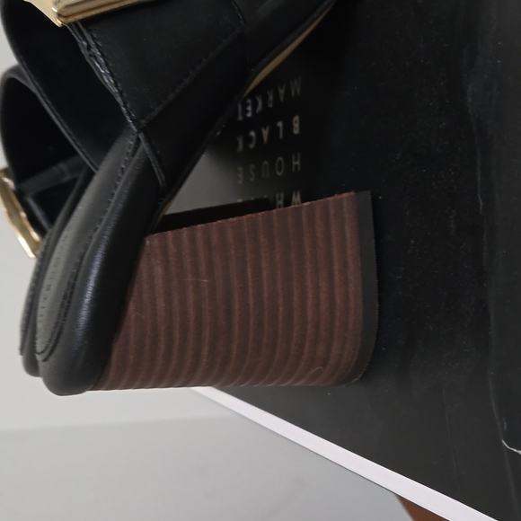 WHITE HOUSE BLACK MARKET BAMBOO BLACK SLIDE SANDAL SANDALS 6.5 W/ BOX - Picture 8 of 10